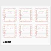Roze Gold Flamingo Confetti Bookplate Sticker (Vel)