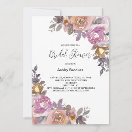 Roze Gold Floral Bridal Shower Kaart