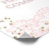 Roze Gold Floral Girl First Community Welcome Sign Poster (Hoek)