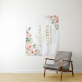 Roze Gold Floral Landscape Vrijgezellenfeest Welko Wandkleed (In situ)