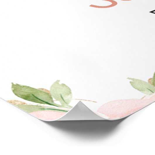 Roze Gold Floral Safari Baby shower Welkomstteken Poster (Hoek)