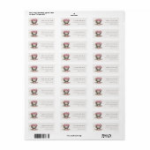 Roze Gold Floral Teacup Tea Party Address Etiket (Full Sheet)