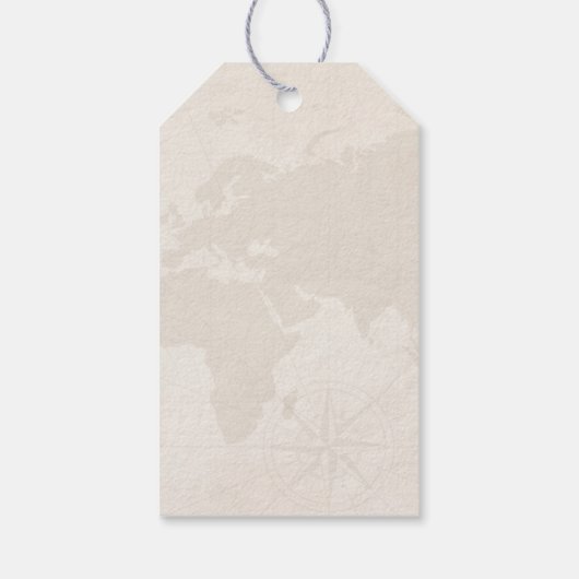 Roze Gold Floral Travel Vrijgezellenfeest Hartelij Cadeaulabel (Achterkant)