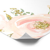 Roze Gold Floral Vrijgezellenfeest Poster (Hoek)