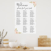 Roze Gold Floral Vrijgezellenfeest Poster (Keuken)