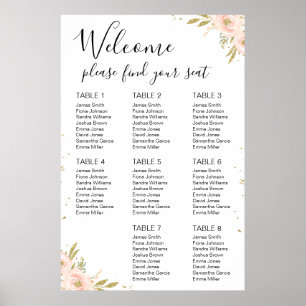 Roze Gold Floral Vrijgezellenfeest Poster
