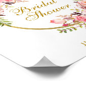 Roze Gold Floral Wreated Vrijgezellenfeest Welkom Poster (Hoek)