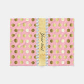 Roze Gold Foil Polka Dots Diamonds Fleece Deken (Voorkant (Horizontaal))