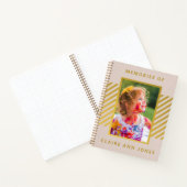 Roze Gold Foil Stripes Child Memory Notitieboek (Binnen)