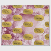 Roze Gold Foil Zee Crystals Signature Script Cadeaupapier (Vlak)