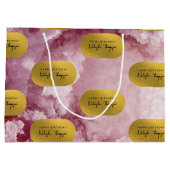 Roze Gold Foil Zee Crystals Signature Script Groot Cadeauzakje (Achterkant)