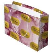 Roze Gold Foil Zee Crystals Signature Script Groot Cadeauzakje (Achterkant Gekanteld)