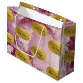 Roze Gold Foil Zee Crystals Signature Script Groot Cadeauzakje (Voorkant Gekanteld)