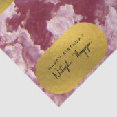 Roze Gold Foil Zee Crystals Signature Script Tissuepapier (Detail)