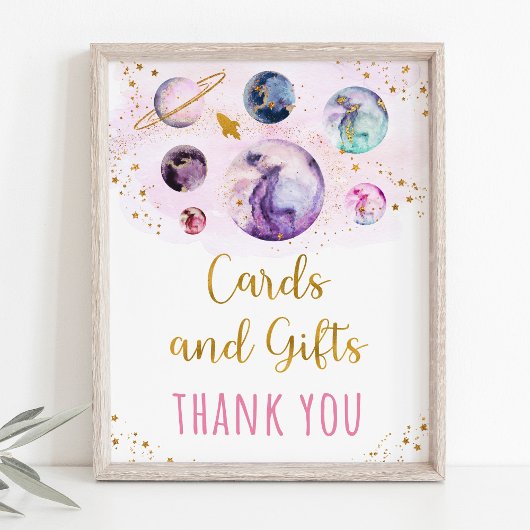 Roze Gold Galaxy Space Gifts Birthday Sign Poster