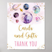 Roze Gold Galaxy Space Gifts Birthday Sign Poster (Voorkant)