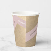 Roze Gold Geometric Pattern Graduparty Papieren Bekers (Rechts)