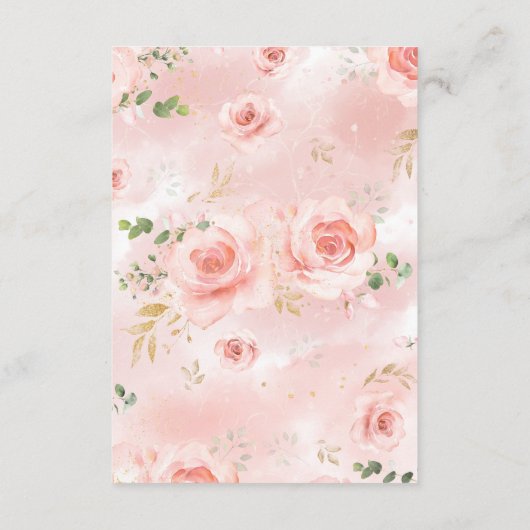 Roze & Gold Girl Baby Books Enclosure Kaart (Achterkant)