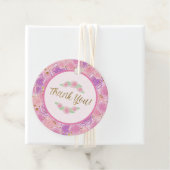 Roze Gold Girly Rozen Baby shower Hartelijk dank Bedankjes Labels (In situ)