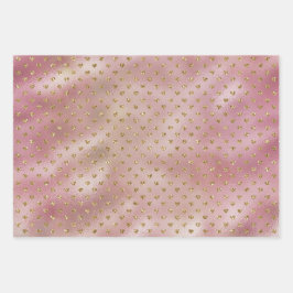 Roze Gold Glam Ombre Gold Glitter Hearts Inpakpapier Vel
