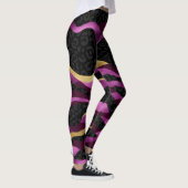 Roze Gold Gliter en zwarte Leopard Yoga Leggings (Rechts)