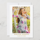 Roze Gold Glitter Afstudeerder Party - Uitnodiging (Achterkant)