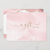 Roze Gold Glitter Agate Business Cadeaubon (Voorkant / Achterkant)