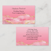 Roze Gold Glitter Agate Feminine Small Business Visitekaartje (Voorkant / Achterkant)