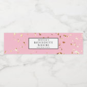 Roze Gold Glitter Bachelorette Weekend Getaway Waterfles Etiket (Enkel label)