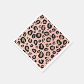 Roze Gold Glitter & Black Leopard Cheetah Print Servet (Hoek)