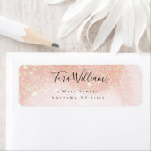 Roze Gold Glitter Blush Return Address Label (Insitu)