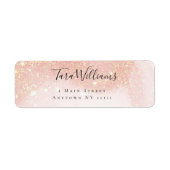 Roze Gold Glitter Blush Return Address Label (Voorkant)