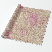 Roze Gold Glitter Cadeaupapier (Uitgerold)