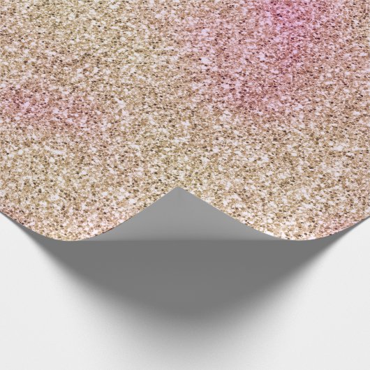 Roze Gold Glitter   Cadeaupapier (Hoek)