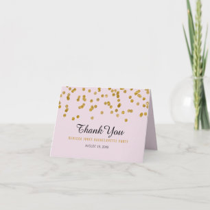 Roze Gold Glitter confetti Bachelorette Dank u wel Bedankkaart