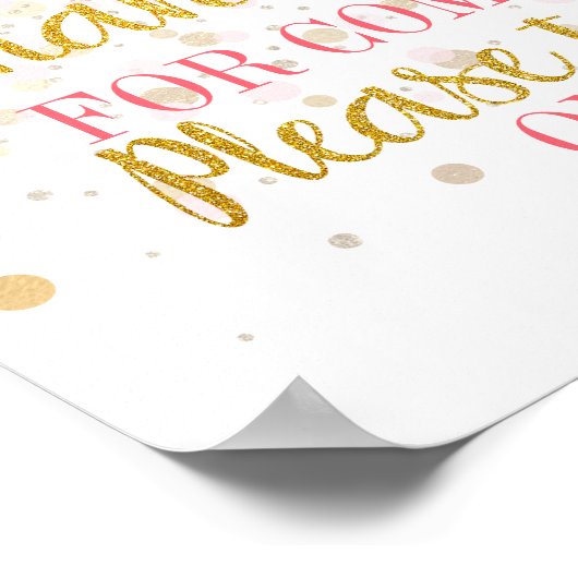 Roze Gold Glitter Confetti Hartelijk dank Poster (Hoek)