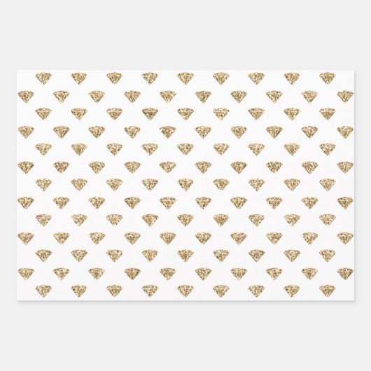 Roze Gold Glitter Diamonds Inpakpapier Vel (Voorkant 2)