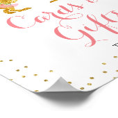 Roze Gold Glitter-dino-Kaarten en cadeaubonborden Poster (Hoek)