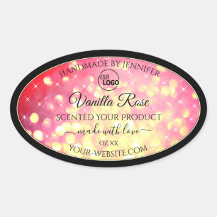 Roze Gold Glitter Etiket voor verpakking van Logo 