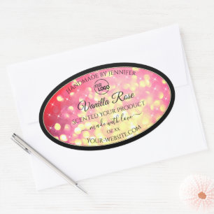 Roze Gold Glitter Etiket voor verpakking van Logo 