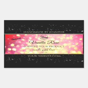 Roze Gold Glitter Etiket voor verpakking van Logo 
