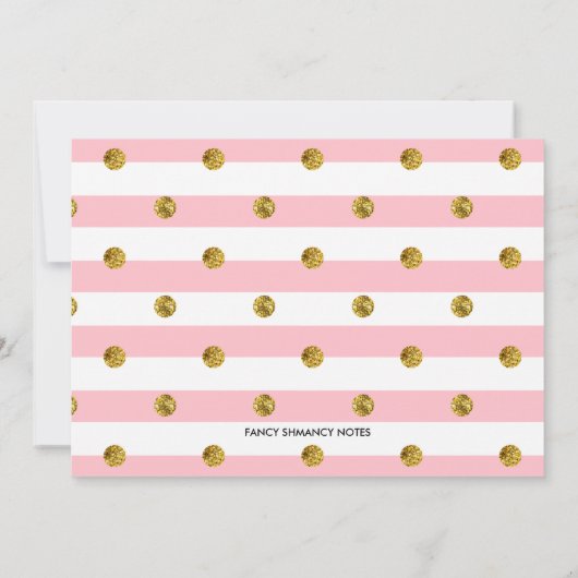 Roze, Gold Glitter First Birthday Photo Invitation Kaart (Achterkant)