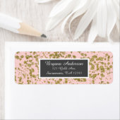 Roze & Gold Glitter Girly Glam Modern Sweet 16 Etiket (Insitu)