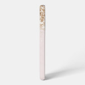 Roze Gold Glitter Girly  Initiaal Naam Samsung Galaxy Hoesje (Linkerkant)