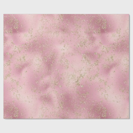 Roze Gold Glitter Glitz  Cadeaupapier (Vlak)