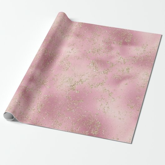 Roze Gold Glitter Glitz  Cadeaupapier (Uitgerold)