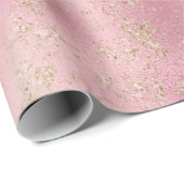 Roze Gold Glitter Glitz  Cadeaupapier (Rol Hoek)