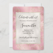 Roze Gold Glitter Glitz Pearl White Kaart (Voorkant)
