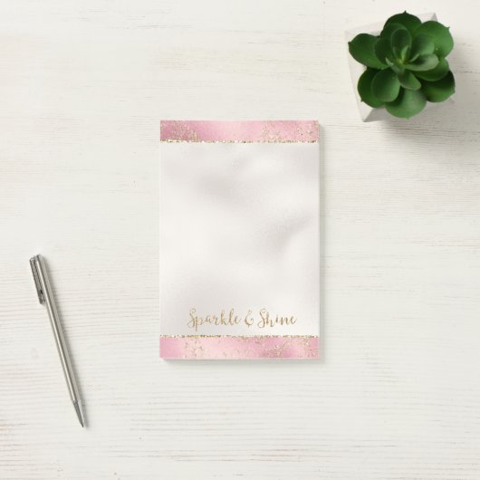 Roze Gold Glitter Glitz Sparkle Post-it® Notes (Kantoor)