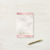 Roze Gold Glitter Glitz Sparkle Post-it® Notes (Op bureau)